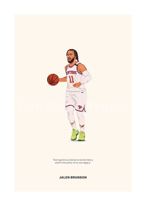 Jalen Brunson poster featuring a minimalist design style. The high ...