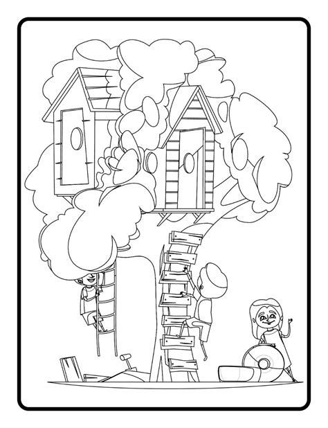 free tree house coloring pages coloring home - tree house coloring pages at getcoloringscom free ...
