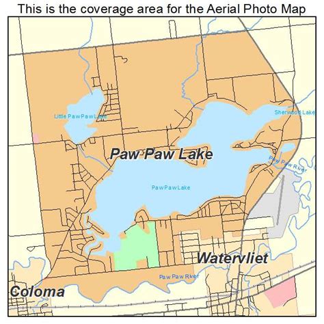 Aerial Photography Map of Paw Paw Lake, MI Michigan