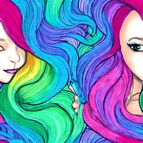 Mermaid Rainbow Hair Graphic · Creative Fabrica