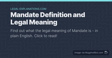 Mandate Definition - What Does Mandate Mean?