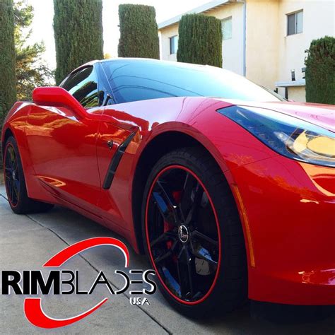 Corvette C7 red RimBlades Scuffs. Shop RimBladesUSA.com | Corvette c7, Corvette, Rim protection