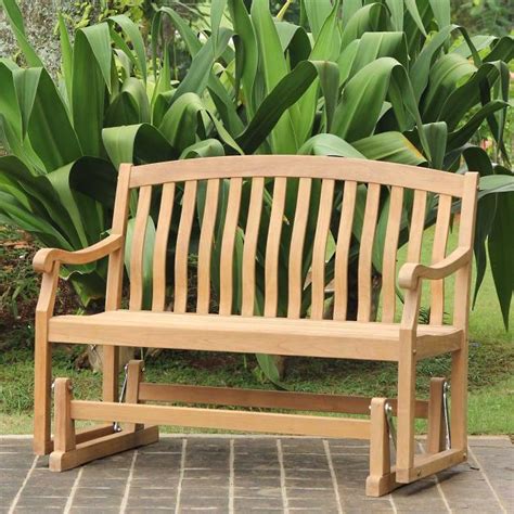 All-natural Teak Glider Bench | Grandin Road