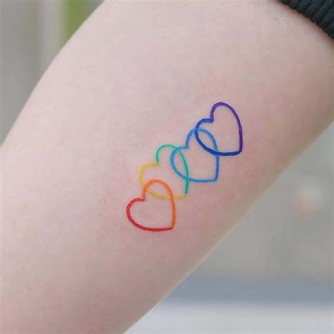 Rainbow Hearts Tattoo