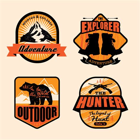 logo set with vintage outdoor theme 673324 Vector Art at Vecteezy