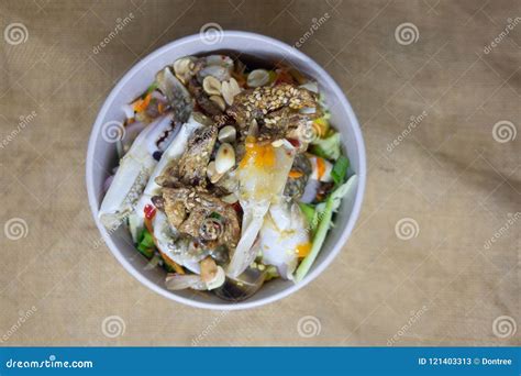 Thai Spicy Blue Crab Salad with Vegetable Stock Image - Image of dish, meal: 121403313