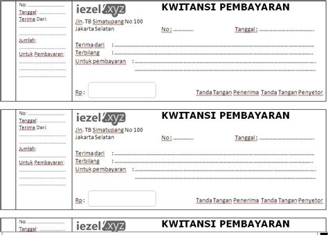 Contoh Kwitansi Hotel Doc - Merry Ccc