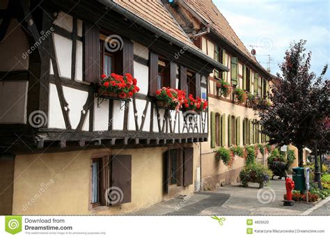 French Village, Alsace, France Stock Photo - Image of france, corner ...