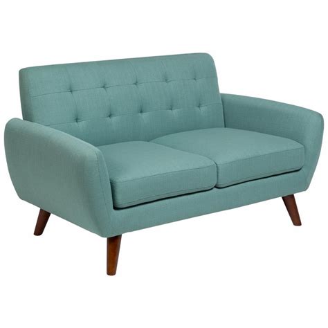 Sitswell Daphne Teal Mid-Century Modern Loveseat 01-41C-02-6918 - The ...