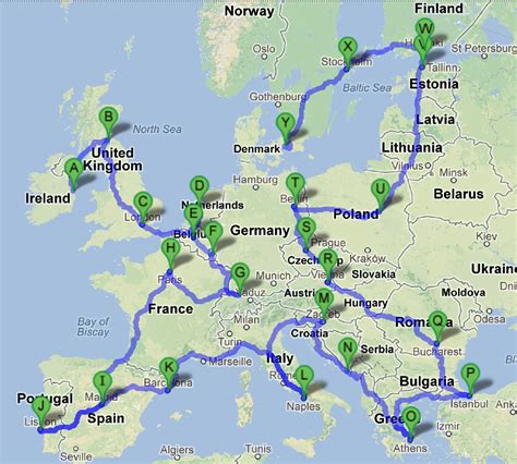 Backpacking Map of Europe | Backpacking europe, Backpacking map ...