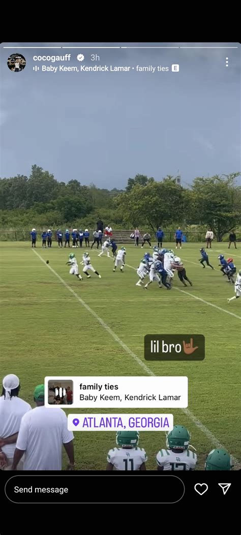 Coco Gauff cheers on little brother Cameron during his football game in ...