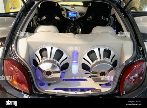 Car tuning, large speakers in trunk Stock Photo: 10429331 - Alamy