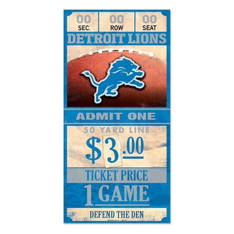 Detroit Lions Old game ticket Wooden Sign 30 cm NFL Football Wood Sign | eBay