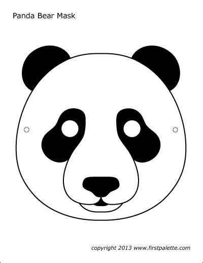 Panda Mask | Free Printable Templates & Coloring Pages | FirstPalette.com