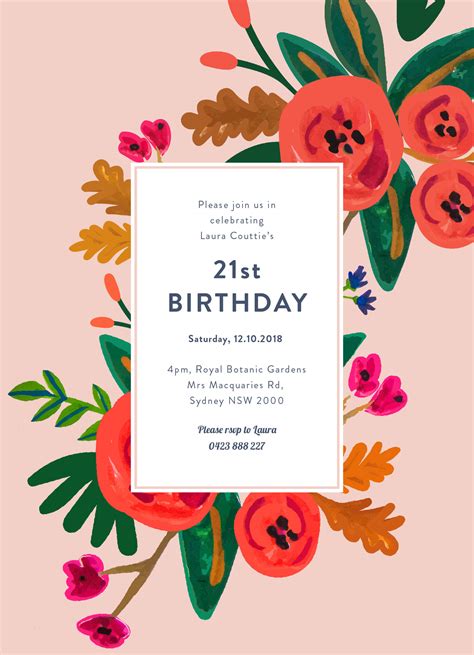 Floral Birthday | DP | Birthday Invitations