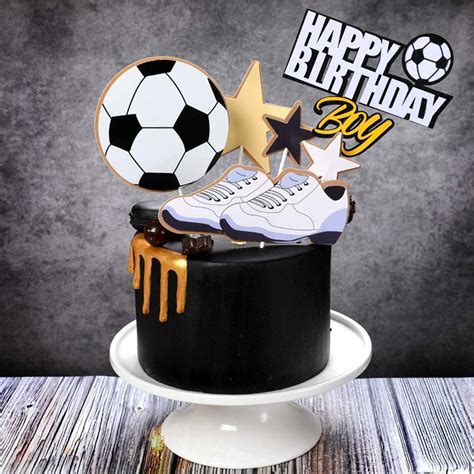 JeVenis Football Cake Topper Football Birthday Cake Decoration for Boy ...