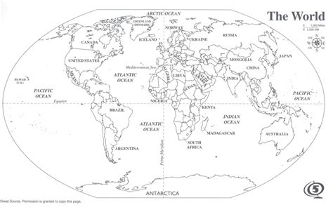 Free Printable Black And White World Map With Countries Labeled | Printable Maps