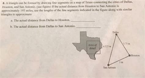 Solved a. what is the actual distance from Dallas to | Chegg.com