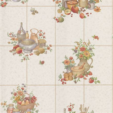 Brewster Wallcovering Kitchen and Bath Resource III 56-sq ft Cream Vinyl Tile Wallpaper at Lowes.com