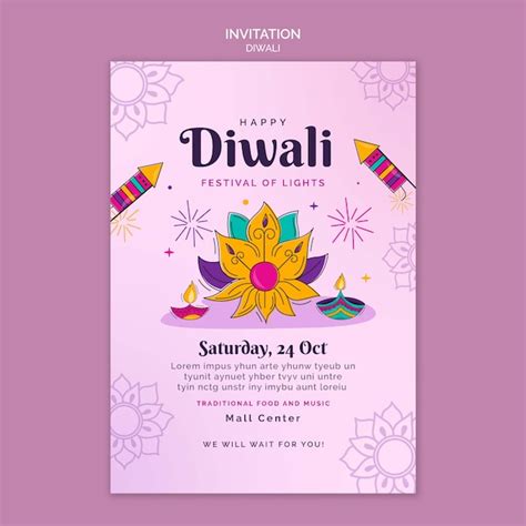 Free PSD | Diwali celebration invitation template