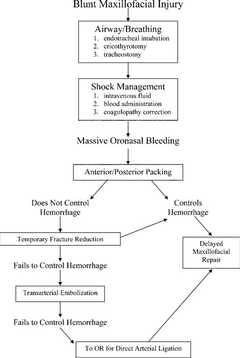 Algorithm for management of blunt maxillofacial injuries with severe... | Download Scientific ...