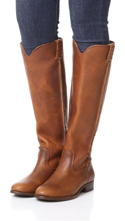 Frye Leather Cara Tall Boots in Cognac (Brown) - Lyst