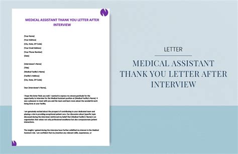 Medical Assistant Thank You Letter After Interview in Google Docs ...