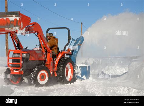 Snow blowing in Nova Scotia Stock Photo - Alamy