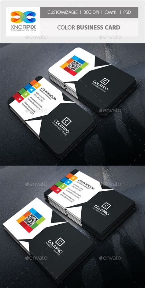 Color Business Card | Business card template design, Business card ...