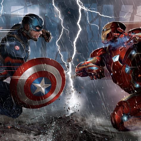 2048x2048 Captain America Vs Iron Man Comic 5k Ipad Air HD 4k ...