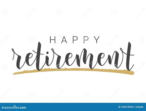 Handwritten Lettering of Happy Retirement. Template for Greeting Card Stock Vector ...