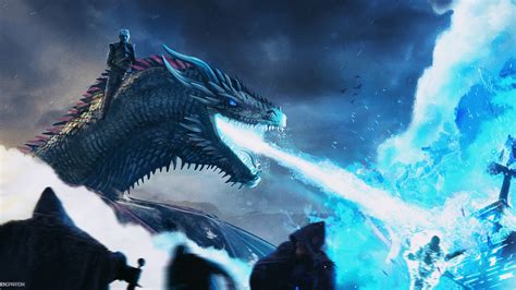 3840x2160 White Walker And Dragon Breaching The Wall 4k HD 4k ...