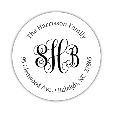 Round return address labels monogram | Dazzling Daisies