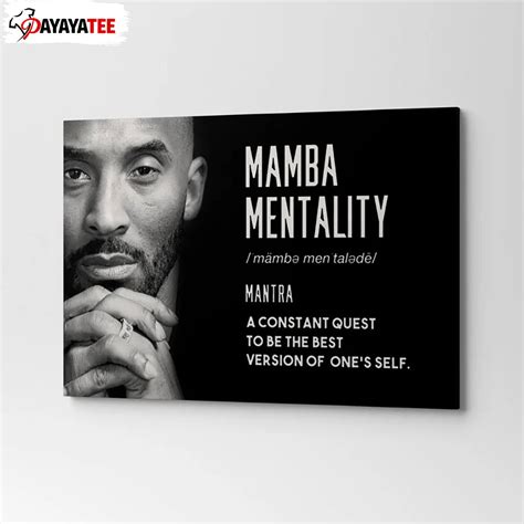 Kobe Bryant Mamba Mentality Poster Motivation Quote Canvas Wall Art