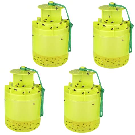 Fly Traps Outdoor Hanging, Reusable Fly Trap Fly Killer Outdoor with Fly Bait, Non-Toxic Fly ...