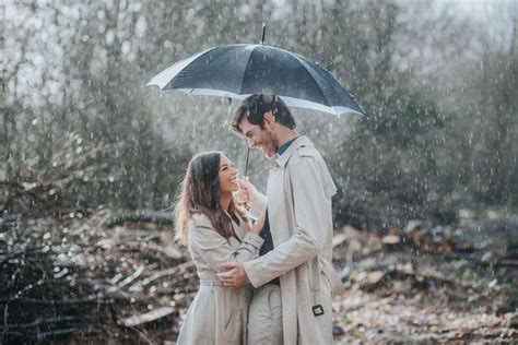 Christie & Stephen - Kent Engagement Photography - Umbrella Rain ...