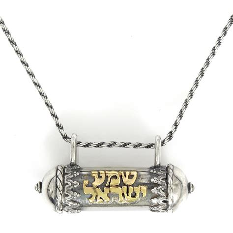 Buy Shema Yisrael Mezuzah Necklace with Book of Psalms | Israel-Catalog.com