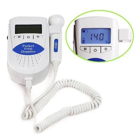 2MHz Blue Sonoline B LCD Display Baby Heartbeat Tones Fetal Monitor For Pregnant Women With Gel ...