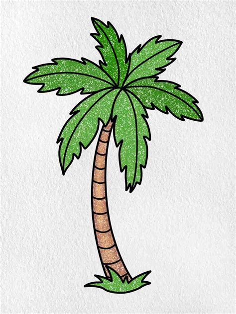 How to Draw a Palm Tree - HelloArtsy