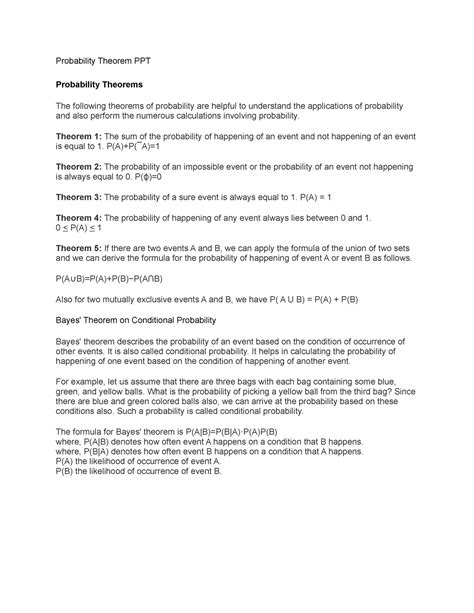 Probability-Theorem-PPT - Probability Theorem PPT Probability Theorems ...