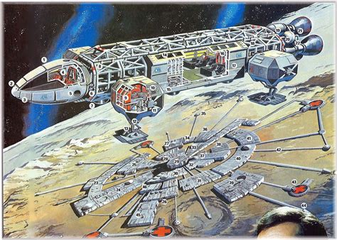 Space: 1999 Moonbase Alpha map and Eagle cutaway diagram. | Space 1999 ...