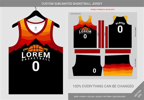 mountain yellow red basketball jersey template 11138841 Vector Art at Vecteezy