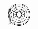 Plate Coloring Sheet  Page sketch template