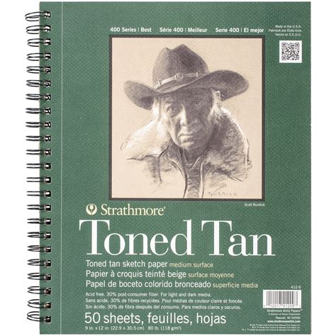 Strathmore Toned Sketch Spiral Paper Pad 9"X12" Tan 50 Sheets