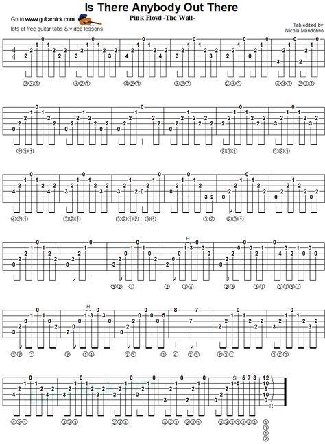 IS THERE ANYBODY OUT THERE - fingerstyle guitar tab Banjo Tabs, Easy Guitar Tabs, Guitar Chords ...