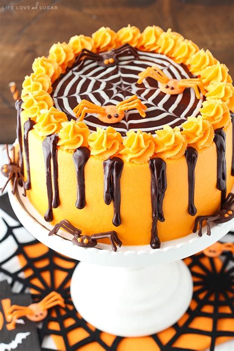 Spiderweb Chocolate Cake with Vanilla Frosting - Life Love and Sugar