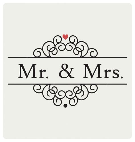 Free Vector | Mr and mrs wedding sign typographic design