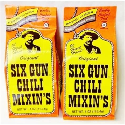 Original Six Gun Chili Mixin's Spice Mix, 4 Ounces,