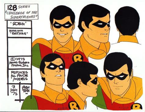 Robin model sheet for the 1970s Hanna-Barbera series, Super Friends. | Alex toth, Superfriends ...