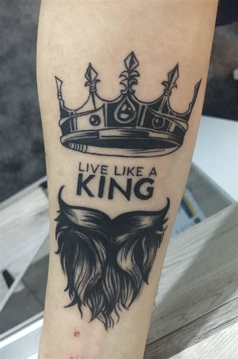 Live Like a King Tattoo with Crown